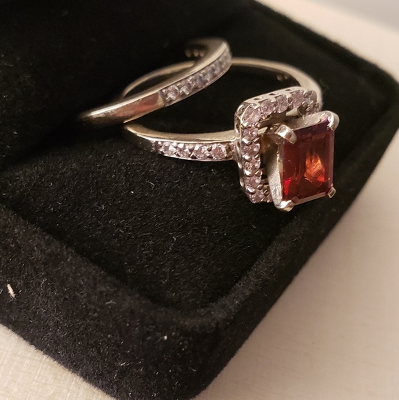 Wedding set garnet with 💎 ♦️ - Picture 3 of 9